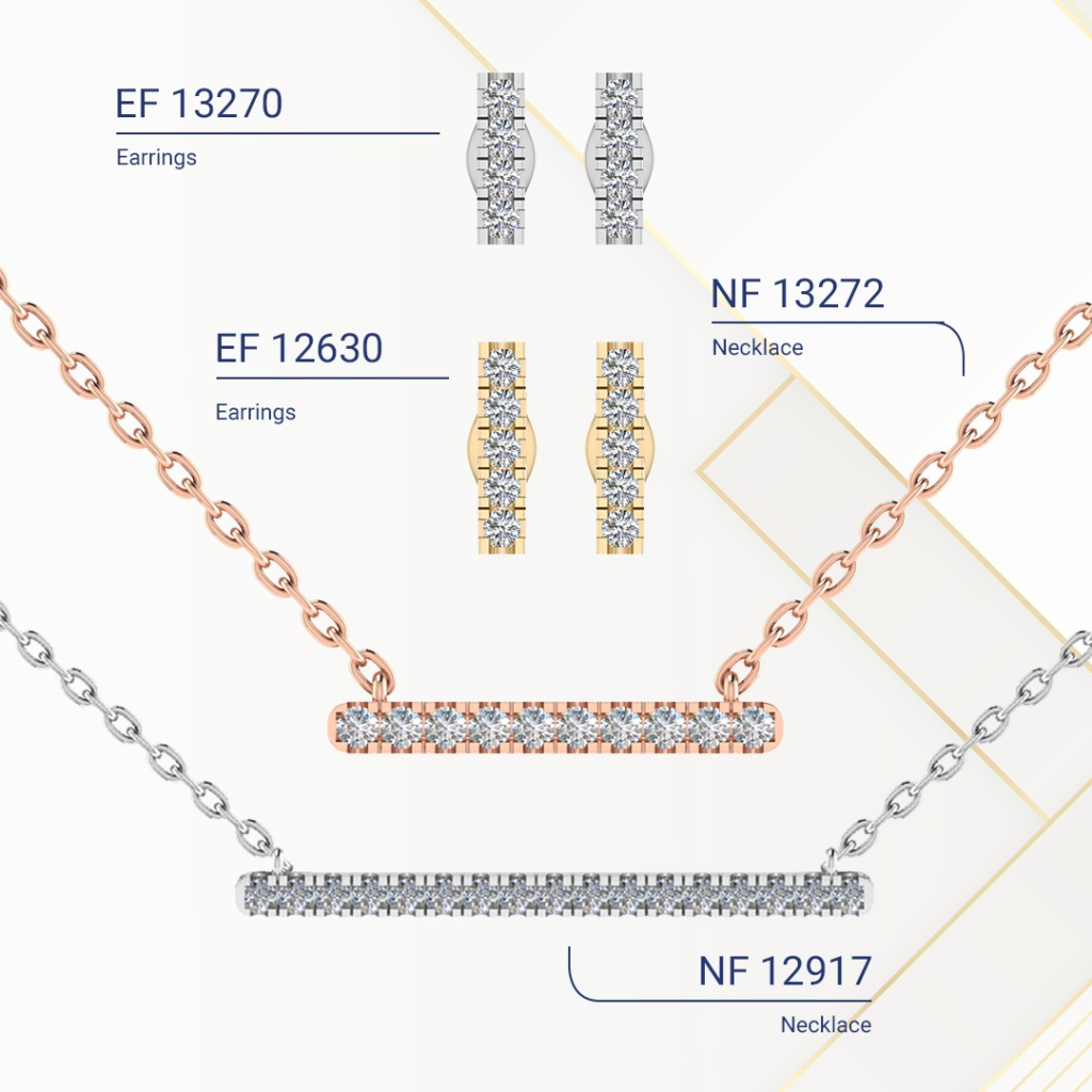 مجموعه ای از جواهرات الماس های رشته ای